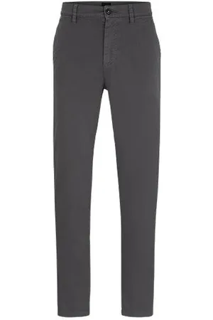 HUGO BOSS Chinos de ajuste afunilado em cetim de algodão elástico
