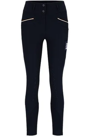 HUGO BOSS Calças de equitação de aderência integral com bolso para telemóvel