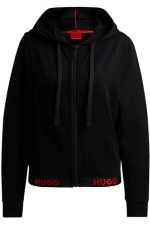 HUGO BOSS Camisola com capuz e ajuste descontraído com cintura com logótipo