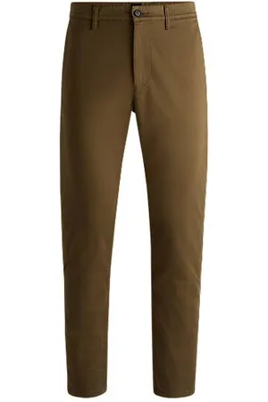 HUGO BOSS Chinos de ajuste afunilado em cetim de algodão elástico