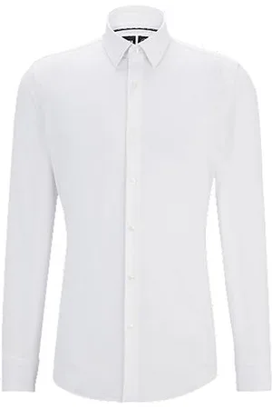 HUGO BOSS Camisa de ajuste slim em jersey elástico para desempenho