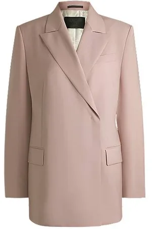 HUGO BOSS Blazer de ajuste descontraído NAOMI x em lã elástica natural