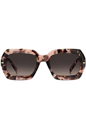 HUGO BOSS Óculos escuros rosa Havana com dobradiças em tom dourado