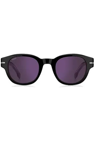 HUGO BOSS Óculos escuros em acetato preto com lentes violeta