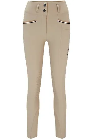 HUGO BOSS Calças equestres com cintura alta e aderência no joelho