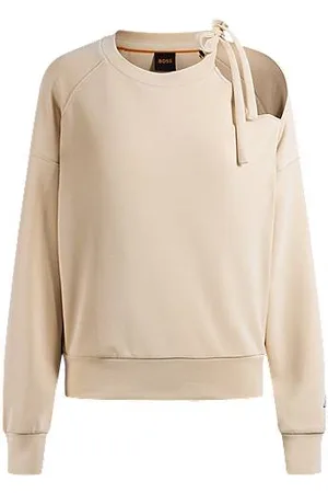 HUGO BOSS Camisola com gola de laço e logótipo manuscrito