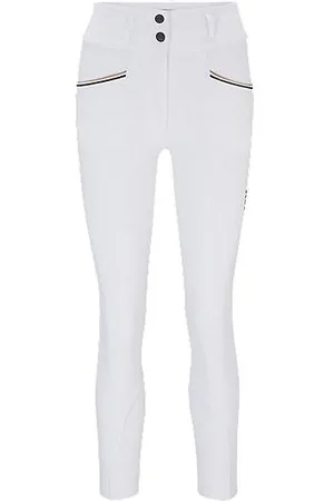 HUGO BOSS Calças equestres com cintura alta e aderência no joelho