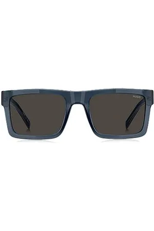HUGO BOSS Óculos escuros em azul transparente com lentes cinzentas