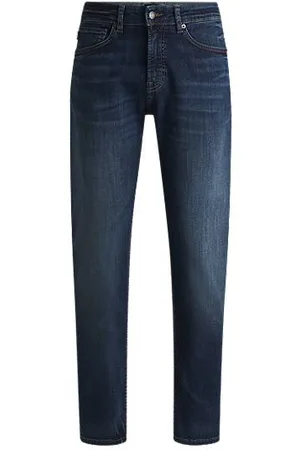 HUGO BOSS Calça de ganga Maine de ajuste regular em ganga elástica azul médio