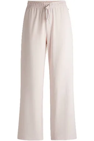 HUGO BOSS Calças de pijama em algodão elástico com cordões da marca