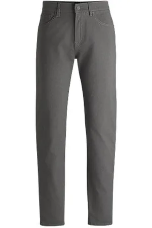 HUGO BOSS Calças de ajuste regular com cintura regular em dobby elástico