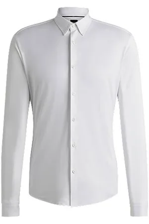 HUGO BOSS Camisa de ajuste slim em tecido elástico de alto desempenho estruturado