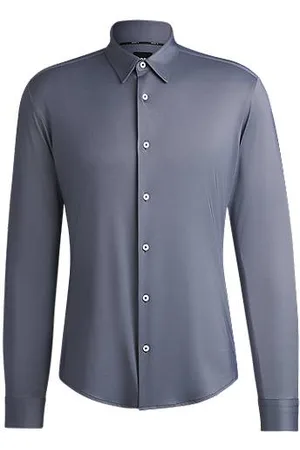 HUGO BOSS Camisa de ajuste slim em tecido elástico de alto desempenho estruturado
