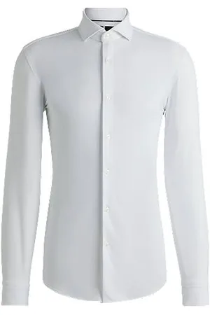 HUGO BOSS Camisa de ajuste slim em jersey elástico para desempenho estruturado