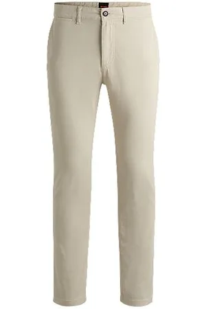HUGO BOSS Chinos de ajuste regular em cetim de algodão elástico