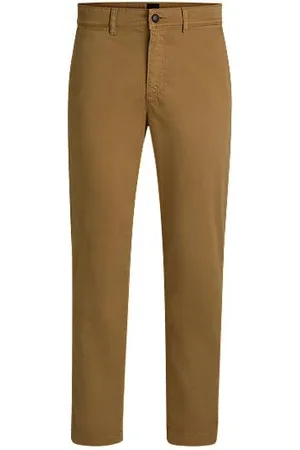 HUGO BOSS Chinos de ajuste regular em cetim de algodão elástico