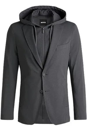 HUGO BOSS Blazer de ajuste slim com capuz interior integrado