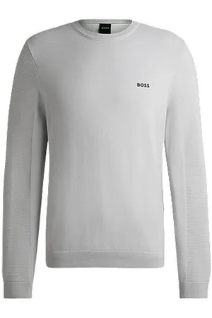 HUGO BOSS Camisola de gola redonda de marca em tecido dry-flex