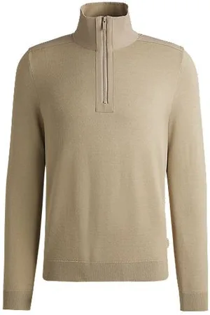 HUGO BOSS Camisola com fecho com acabamentos softshell