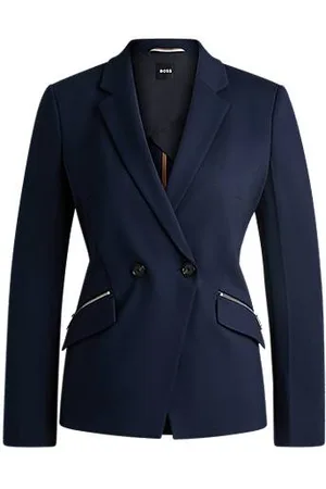 HUGO BOSS Blazer de ajuste slim com bolsos com fecho