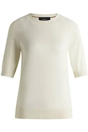 HUGO BOSS Camisola de ajuste descontraído em lã, seda e caxemira