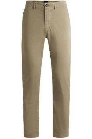 HUGO BOSS Chinos de ajuste regular em cetim de algodão elástico