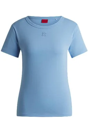 HUGO BOSS T-shirt em mistura de algodão com bordado de logótipo sobreposto