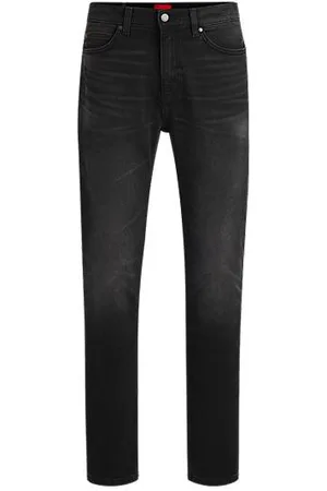 HUGO BOSS Calças de ganga pretas com ajuste slim em ganga elástica
