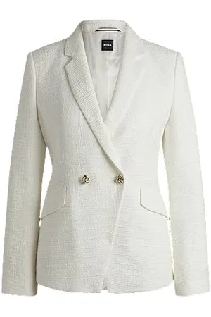 HUGO BOSS Blazer de ajuste slim em tweed de mistura de algodão