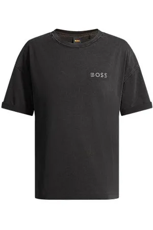 HUGO BOSS T-shirt de ajuste descontraído em algodão com arte do logótipo