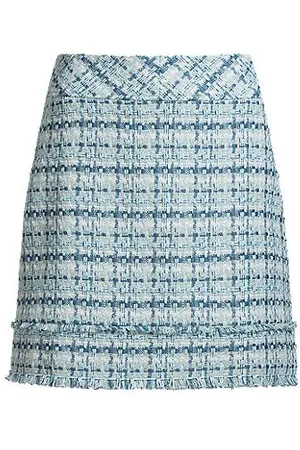 HUGO BOSS Minissaia em tweed de ajuste slim com franjas