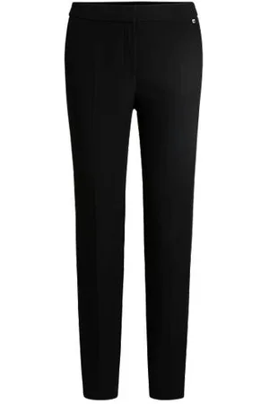 HUGO BOSS Calças de ajuste slim em tecido elástico com rebite de logótipo