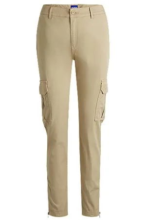 HUGO BOSS Calças cargo de ajuste slim em algodão elástico