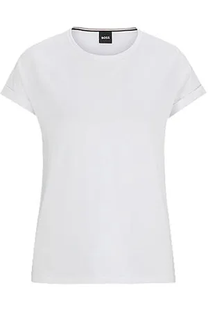 HUGO BOSS T-shirt em jersey de algodão com punhos enrolados