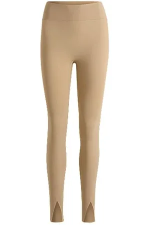 HUGO BOSS Leggings ativas em tecido interlock elástico com racha no tornozelo