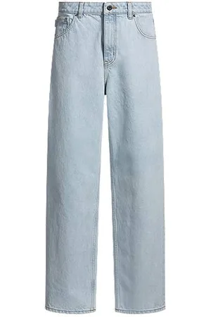 HUGO BOSS Calças de ganga de ajuste descontraído em ganga azul