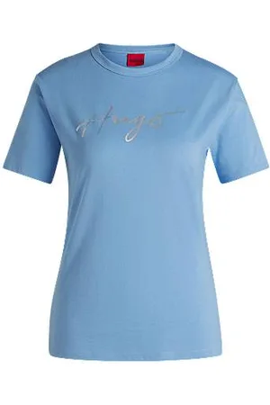 HUGO BOSS T-shirt de gola redonda em algodão com padrão sazonal
