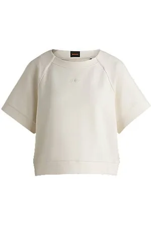 HUGO BOSS T-shirt de malha fixada com logótipo de script bordado