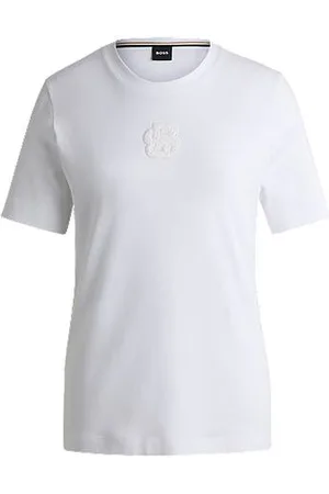 HUGO BOSS T-shirt de algodão elástico com monograma Double B