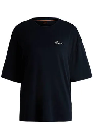 HUGO BOSS T-shirt de ajuste grande em jersey de algodão com arte com logótipo