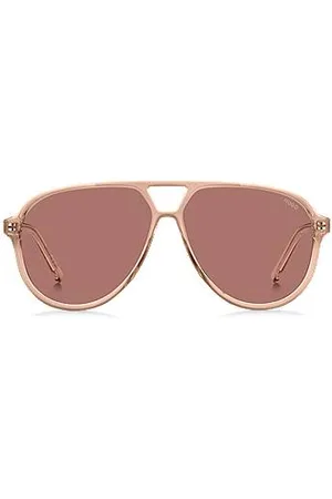 HUGO BOSS Óculos escuros de ponte dupla em acetato rosa