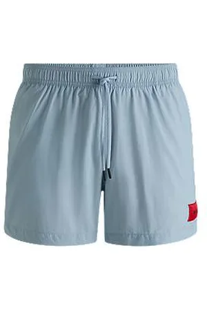 HUGO BOSS Calções de banho totalmente forrados com etiqueta com logótipo vermelho