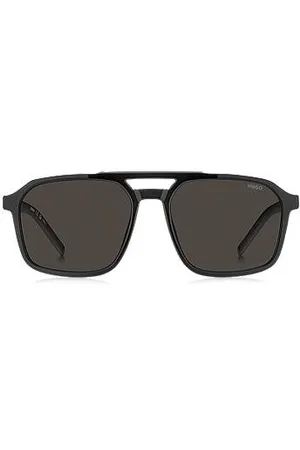 HUGO BOSS Óculos escuros de ponte dupla em preto e cinzento