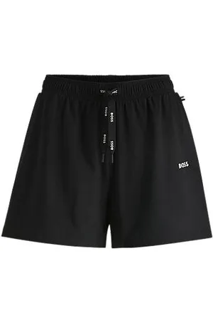 HUGO BOSS Calções de pijama com cordão em algodão elástico e logótipo estampado
