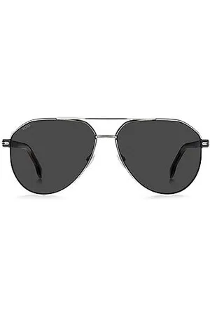HUGO BOSS Óculos escuros em aço com hastes em acetato degradé