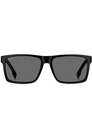 HUGO BOSS Óculos escuros em acetato preto com logótipo gravado