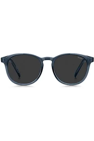 HUGO BOSS Óculos escuros em acetato azul com acabamento em borracha