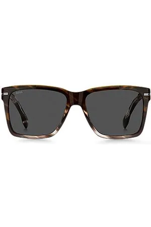 HUGO BOSS Óculos escuros em acetato com padrão com detalhes em tom dourado