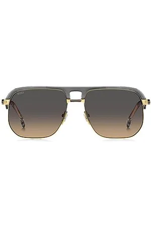 HUGO BOSS Óculos escuros de dois tons em metal e acetato