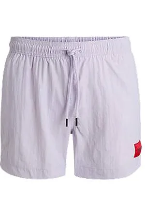 HUGO BOSS Calções de banho totalmente forrados com etiqueta com logótipo vermelho